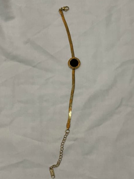 Black Enamel Circle Bracelet