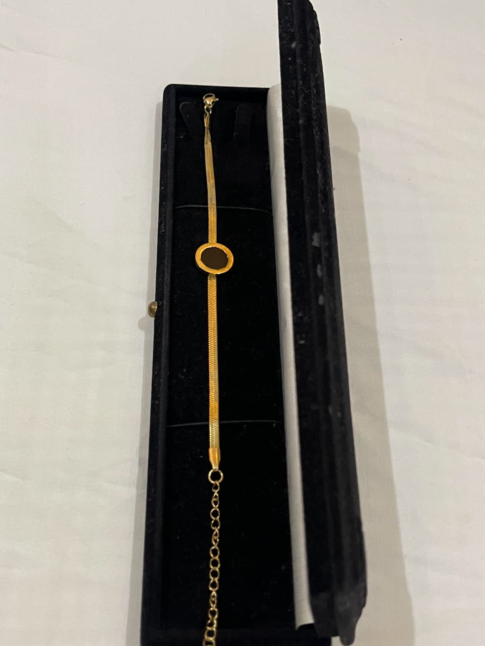 Black Enamel Circle Bracelet