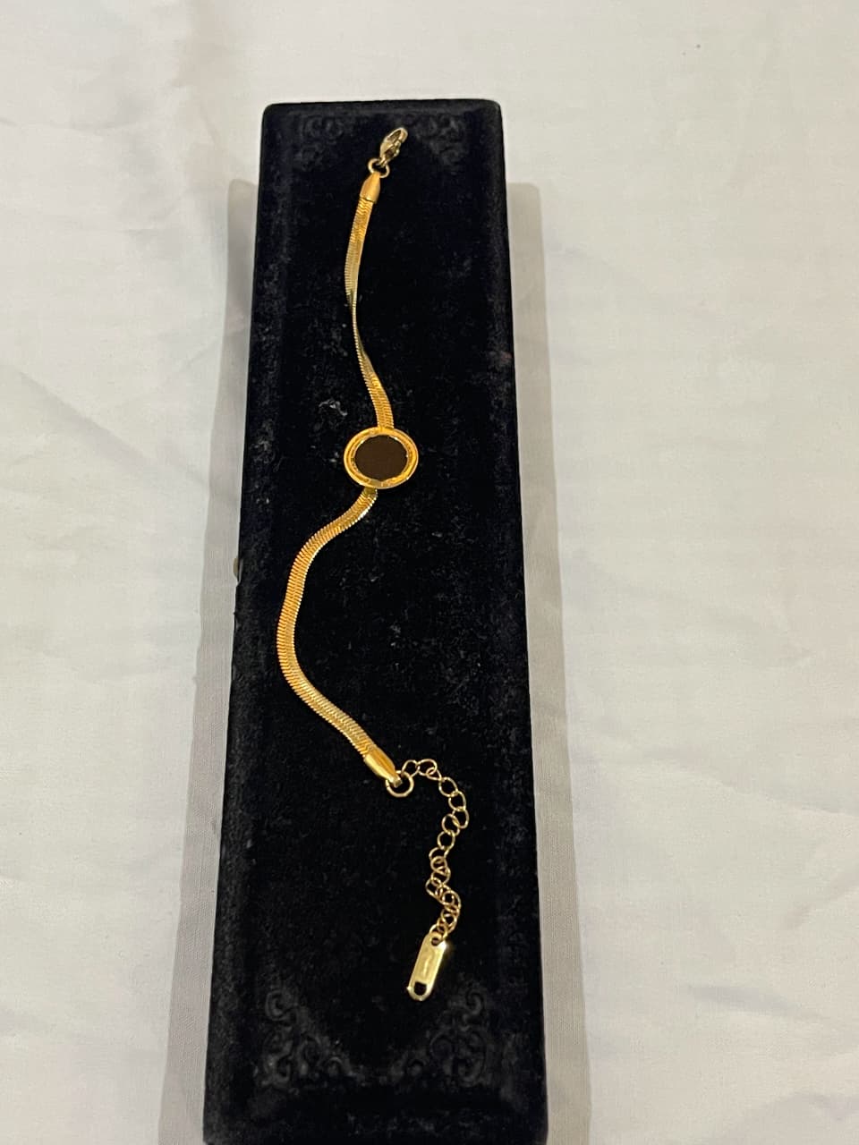 Black Enamel Circle Bracelet