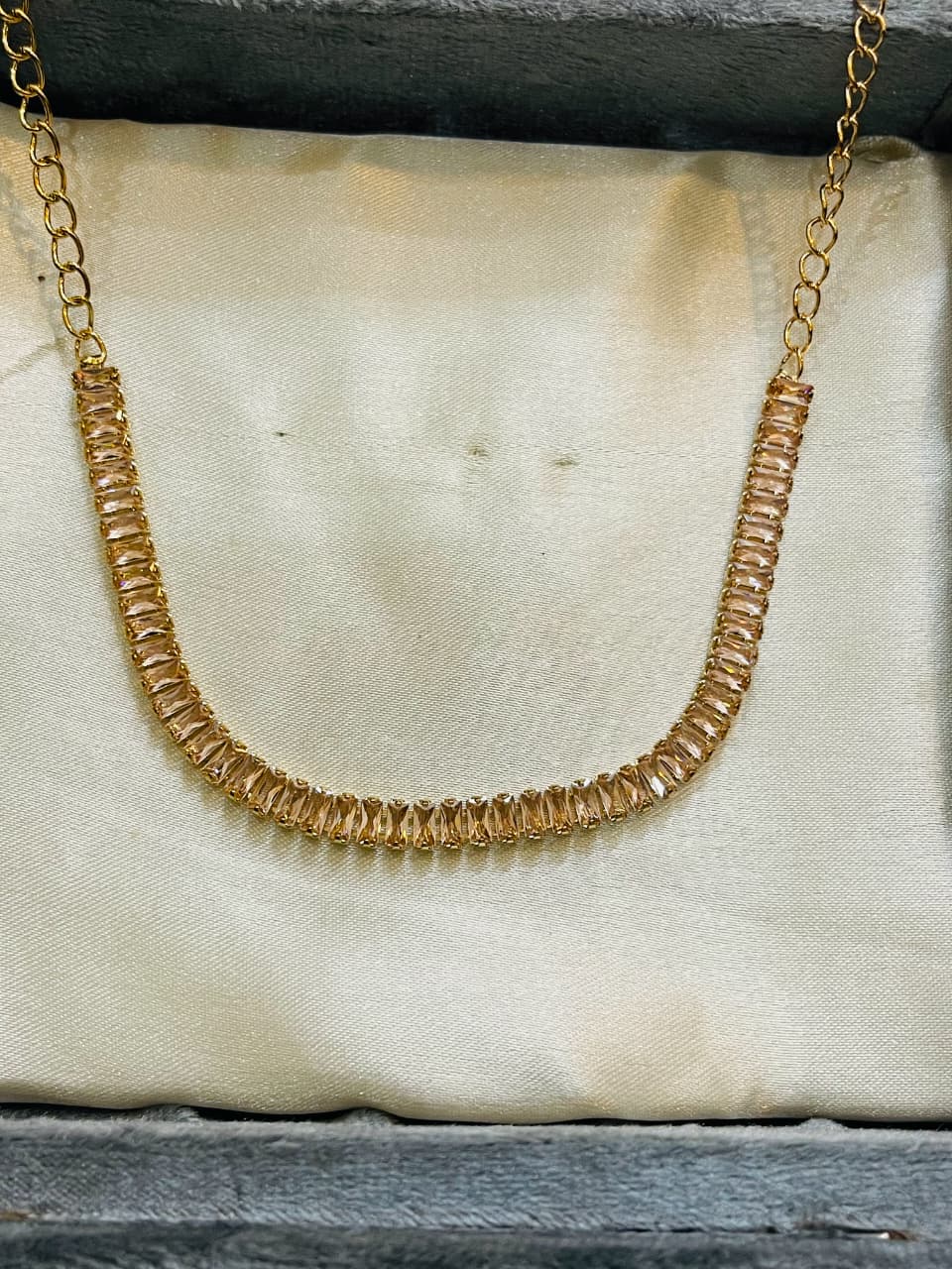 Elegant Gold & Champagne Crystal Jewelry Set