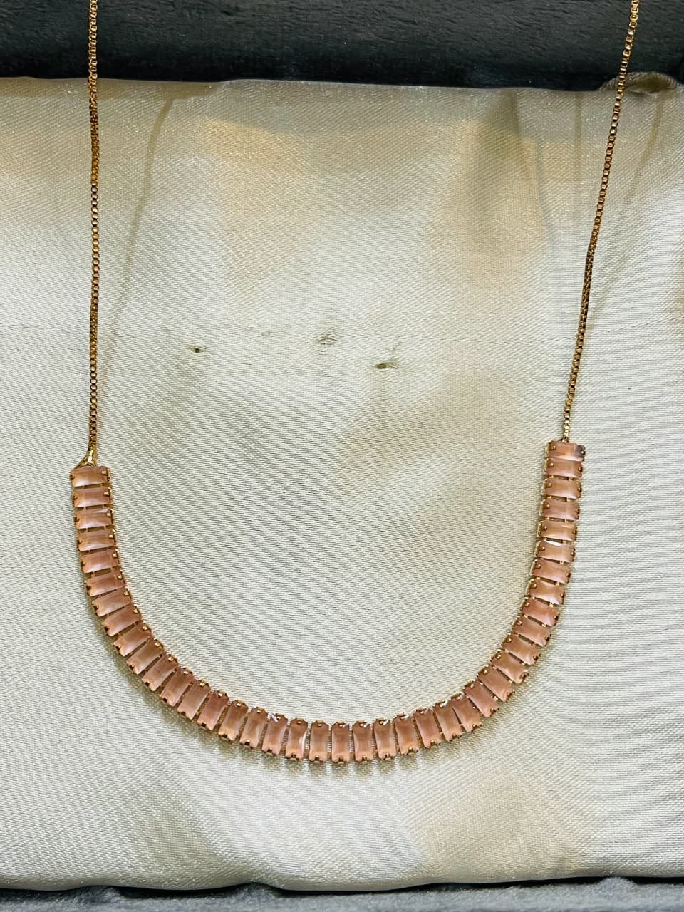 Rose Pink Rectangle-Cut Jewelry Set