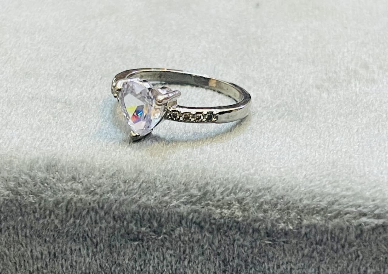 Heart-Cut Crystal Ring
