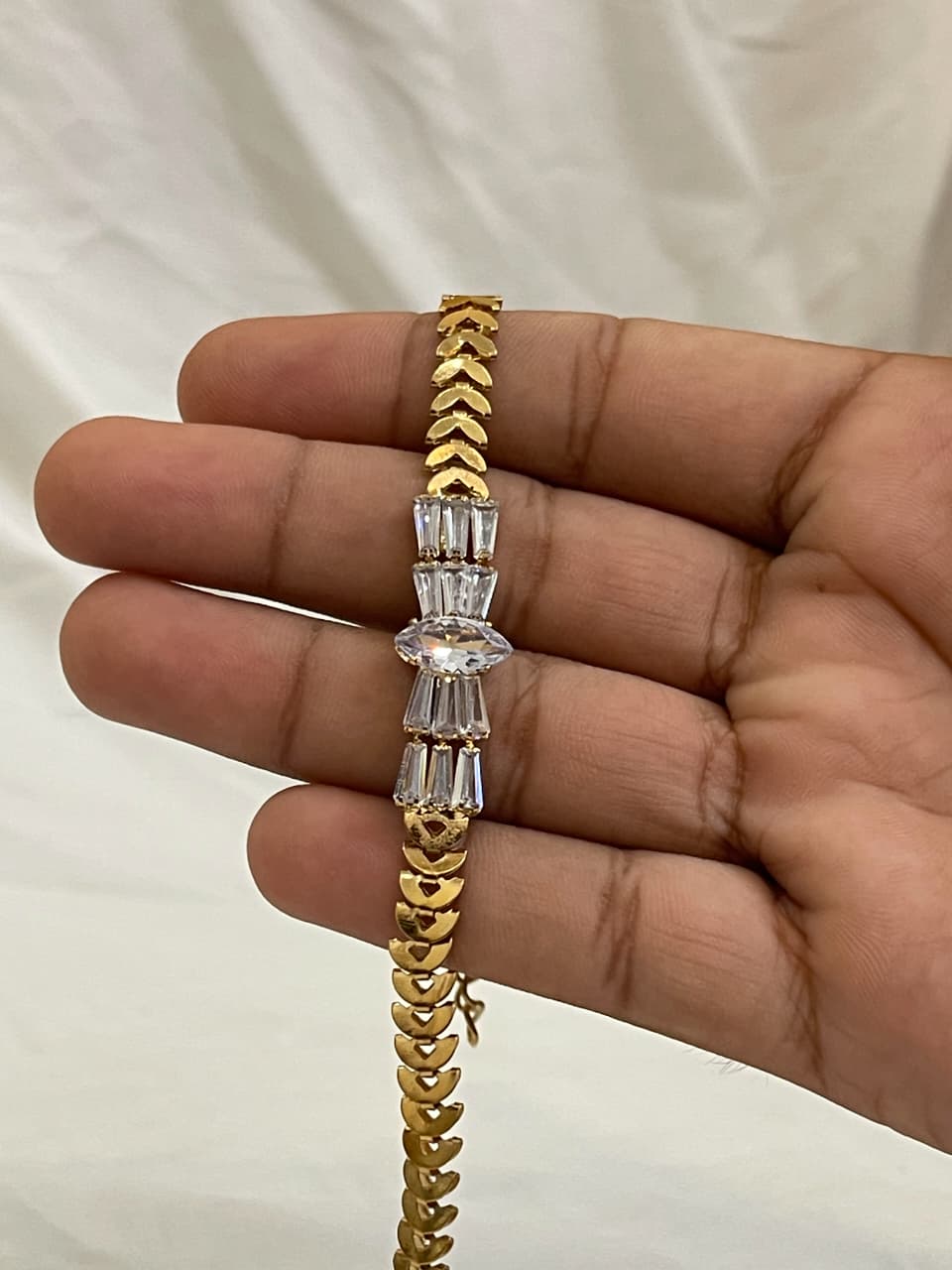 Gold Crystal Link Bracelet