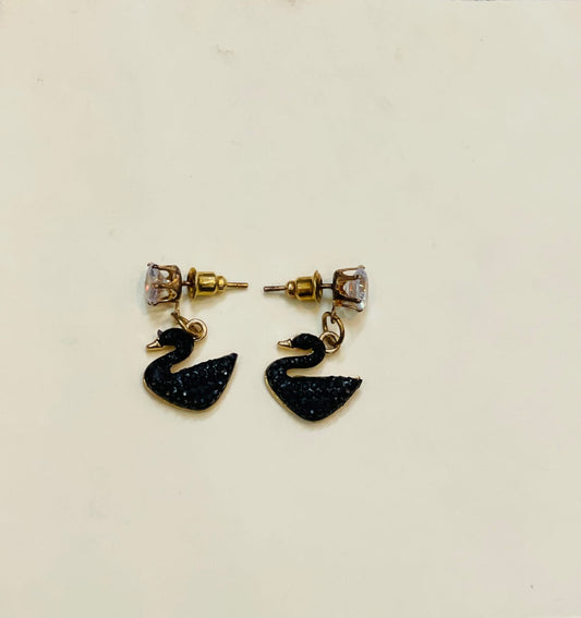 Black Swan Charm Earrings