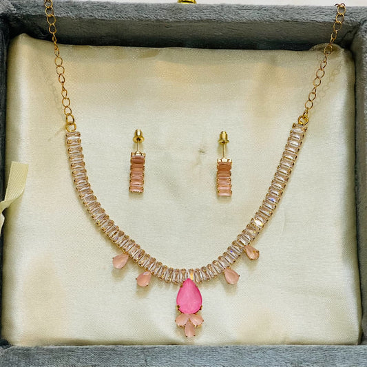 Blush & Pink Teardrop Accent Jewelry Set
