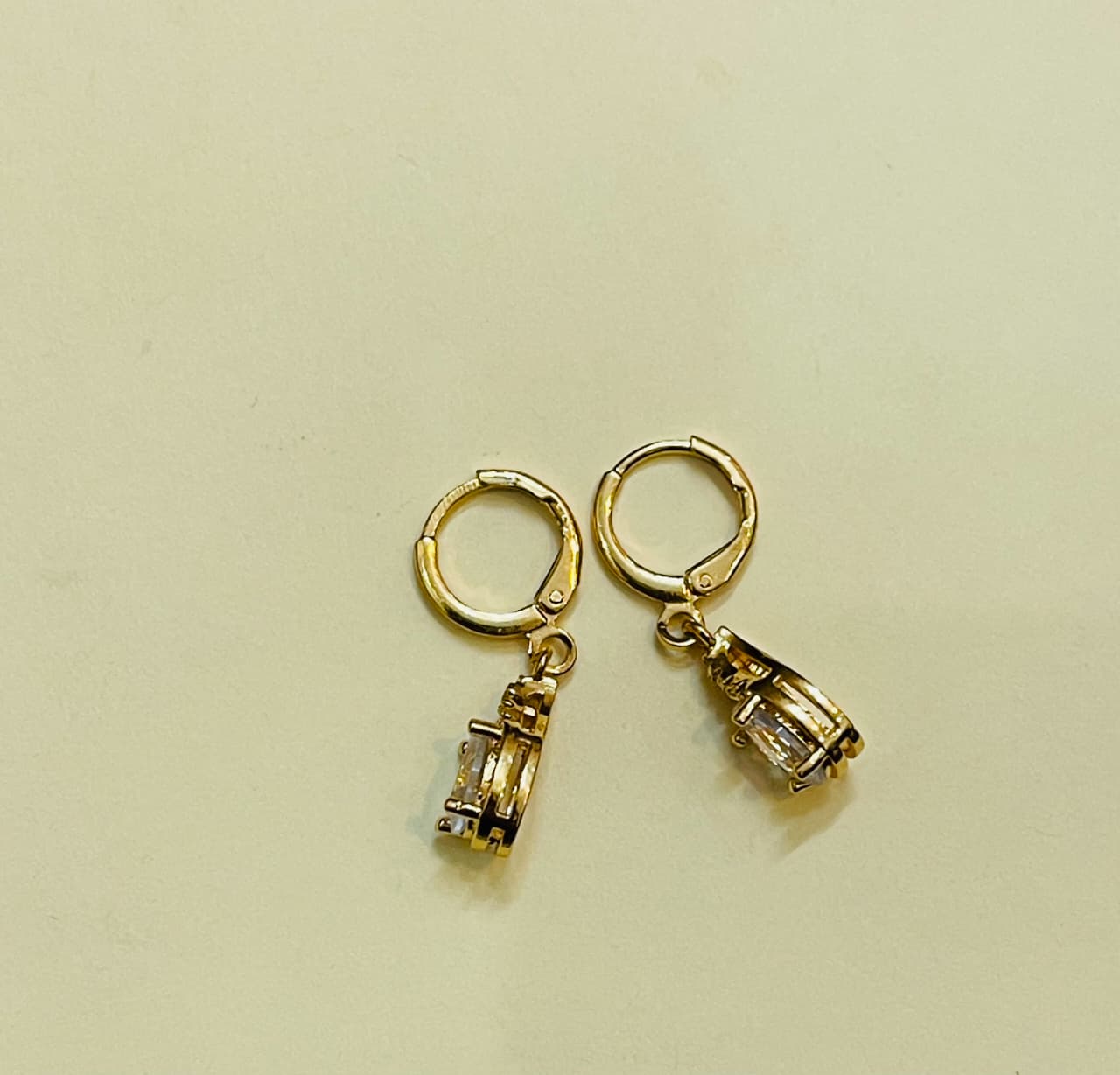 Gold Teardrop Crystal Earrings