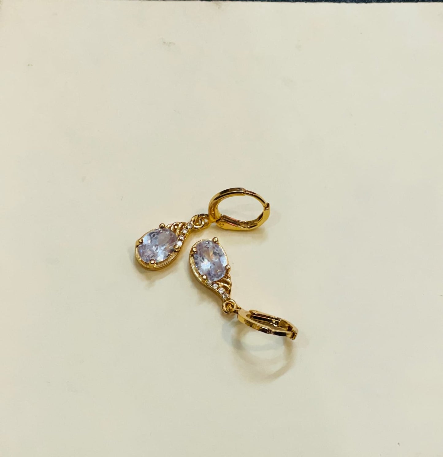 Gold Teardrop Crystal Earrings