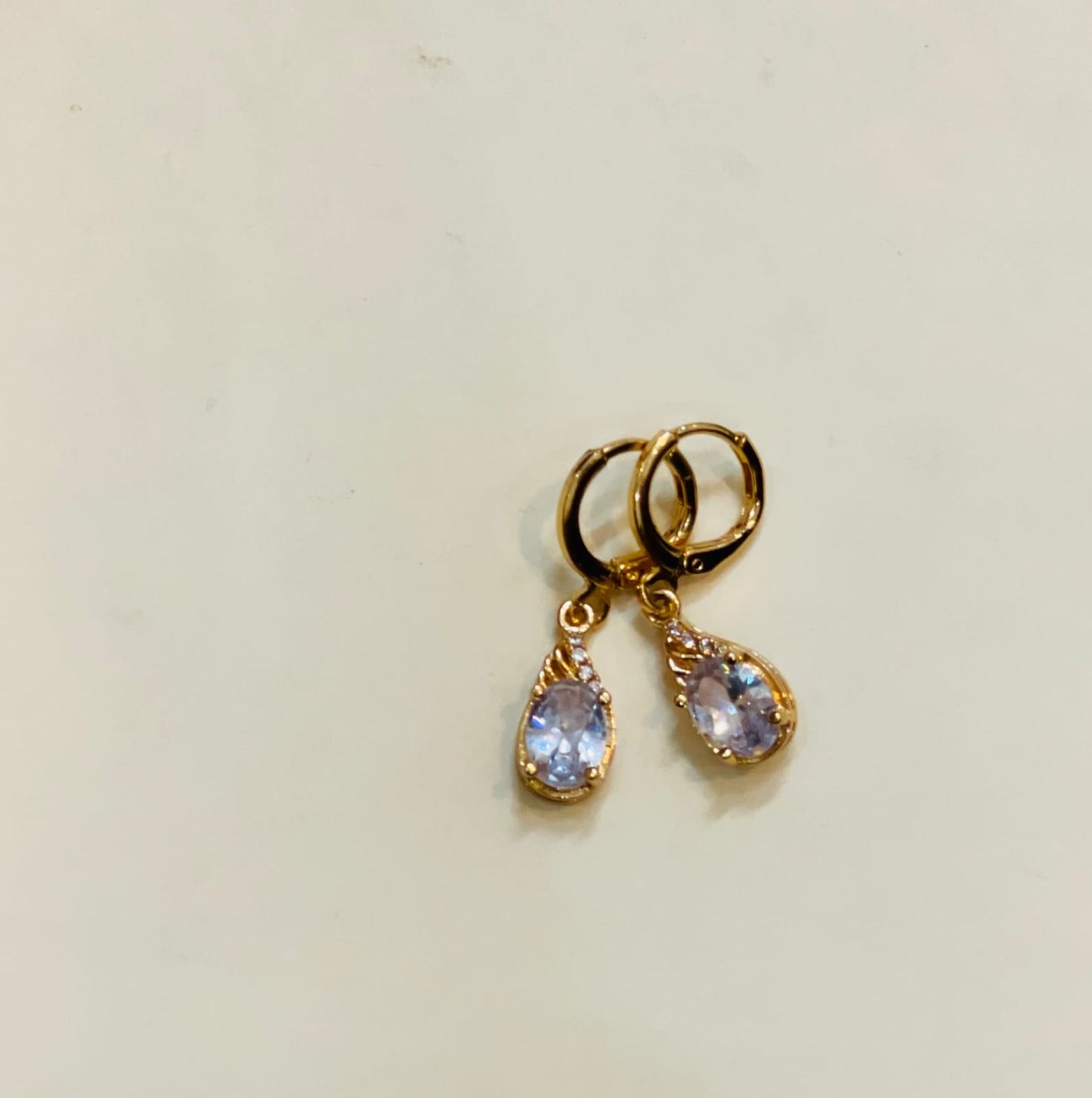 Gold Teardrop Crystal Earrings