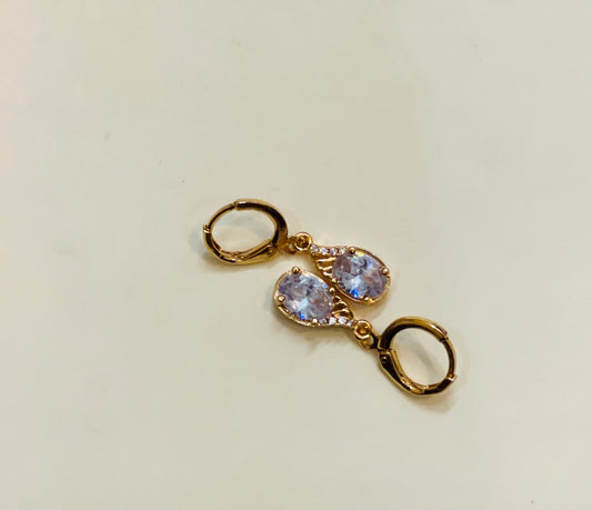 Gold Teardrop Crystal Earrings